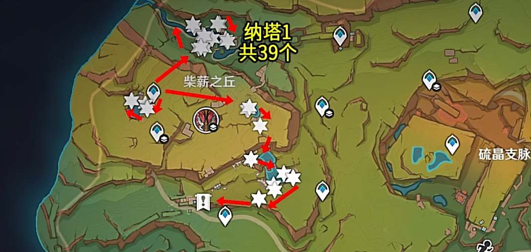 《原神》5.1灼灼彩菊采集路线图分享