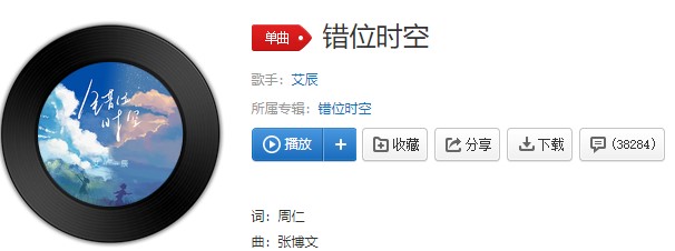 《抖音》错位时空歌曲信息介绍