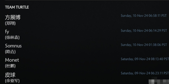 《dota2》ESLONE曼谷2024老龟成员一览1