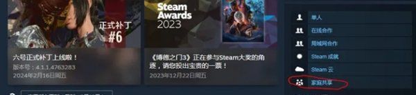 《Steam》家庭游戏共享库查看方法